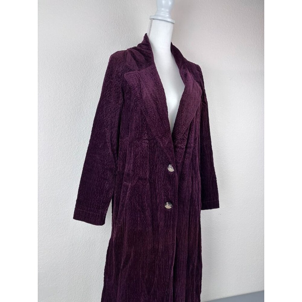 By Anthropologie women's‎ 4 dark maroon corduroy duster jacket gothic lined - Picture 6 of 15